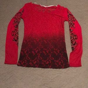 Small miss me long sleeve lace top
